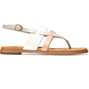 COLE HAAN - WOMENS FINLEY GRAND THONG SANDAL LEATHER SZ 7 Neutral Minimalist